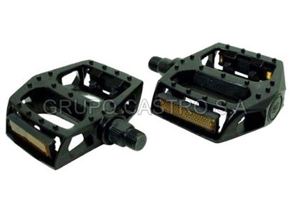 Foto de Jgo.Pedal plastico cuadrado PL-DM807 9/16" espiga gruesa freestyle