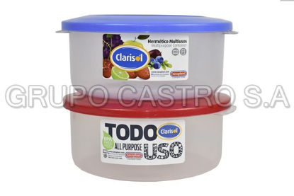 Foto de HERMETICO REDONDO GRANDE (1.7LTR)  C/T CEREZA 20X20X9 CM 30655 TACOPLAST PLASTICO