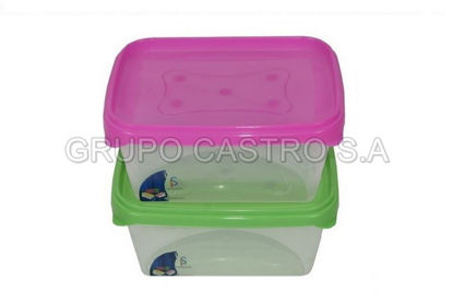 Foto de ENVASE HERMETICO RECTANGULAR 420ML/14 ONZ 12lx9anx6alt cms SALVAPLASTIC 8708001000