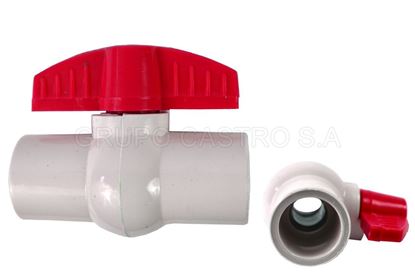 Foto de Llave PVC  paso lisa 1/2  mango rojo scorpio