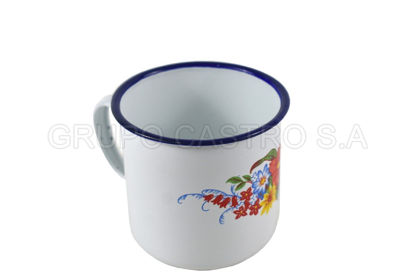 Foto de Jarro loza 8cms Blanco decorado 2108D/MG-PRIN08/ isp-169w 350ml o 12onz (180)