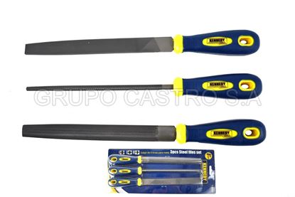 Foto de Limas set 3 pcs metal 8´´200mm t-32033 t12 kennedy acero carbon+pp+tpr80%10%10%