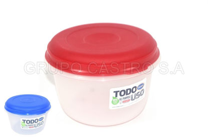 Foto de HERMETICO OVALADO GRANDE (1.8LTR)  C/T CEREZA 18X18X12 CM  30705 TACOPLAST PLASTICO