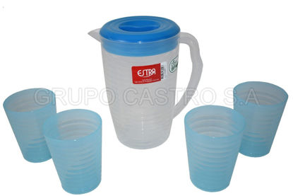 Foto de Set jarra basica 2lt 4 vasos 15onz estra-4-1038612 azul