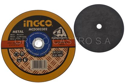 Foto de Disco metal corte fino 9"x1/816"x7/8" ingco MCD302302(230x1.6x22.2mm) 6650xmin
