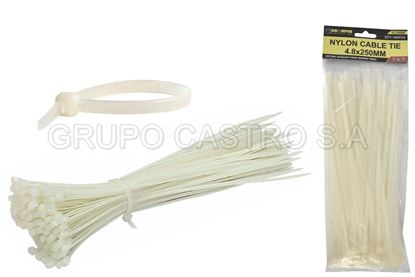 Foto de Set 100  zuncho blanco plast. 10" (4.8x250mm) scorpio vc150066