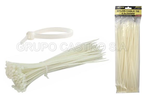 Foto de Set 100  zuncho blanco plast. 12" (300x4.8mm) scorpio vc150066