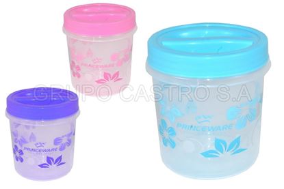 Foto de Recipiente Redondo #2 Alto decorado Prince cristal-900 ml ratan