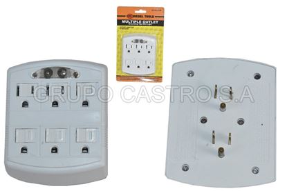 Foto de Tomacorriente X6 DT15-LA-6F adaptador Blister LUZ