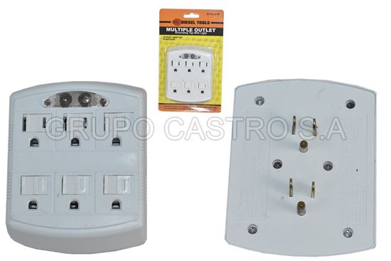 Foto de Tomacorriente X6 DT15-LA-6F adaptador Blister LUZ