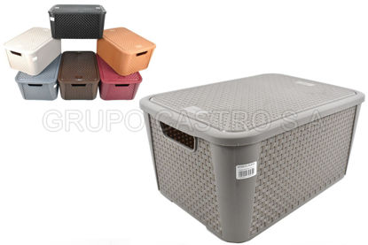 Foto de Caja Ratan 19ltrs rectangular (12) 0854 28x38.5x19cms spartaplast