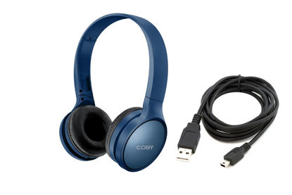 Foto de AUDIFONO DIADEMA INALAMBRICO  COBY CY3328-B94 BLUETOOTH/USB/ PARLANTE 40M AZUL