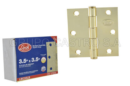 Foto de PAR BISAGRA 3,5X3,5"/2mm DORADO/BRILLANTE LBC35LB LOCK 