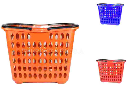 Foto de Canasta supermercado c/rodines 44lX30anX34alt cm  8474080500 SALVAPLASTIC