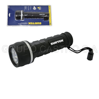 Foto de Foco Linterna anti-impacto 3LED LA33D 3 baterias3D grande 4.5V 12LM 32x15x7.60 cms Surtek