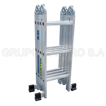 Foto de Escalera aluminio multiposicion EM212 12 peldaños 3.83 mts altura 11.20 KG peso