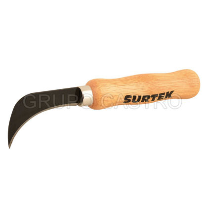 Foto de Cuchillo acero linoleo 3 1/2" mango madera 120125 3.30x10.20 x8.70cms hoja1 1/4"