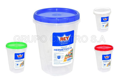 Foto de Envase Plastico 2 ltrs c/t rosca Reyplast 19.4alt,14.6 diam cms TPX032000