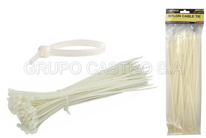 Foto de Set 100  zuncho blanco Plast. 8" (4.8x200mm) scorpio vc150066