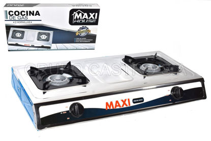 Foto de *SEGUNDA*Estufa gas 2 Quemadores chispa GSG-7102/GS353 maxi house 70x38x9cms acero inox 3mm