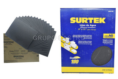 Foto de Lija metal agua 25 pcs grano #180 LAG180 surtek 9"x11"