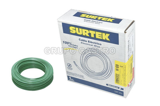 Foto de Cable electrico tipo #12 136920 THW-LS 100mts verde surtek100% cobre 90*grados