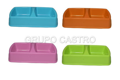 Foto de PLATO MASCOTA 28X15CMS MX-426 DOBLE COMPARTIMIENTO PLASTICO