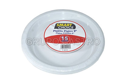 Foto de PLATO DESECHABLE 15 PCS 9" SC2-039 BLANCO SMART