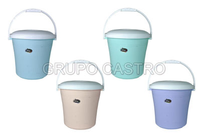 Foto de Cubeta 16 ltrs/4.2g c/tapa #1125  megaplast frosty 33x33.5cms(24)