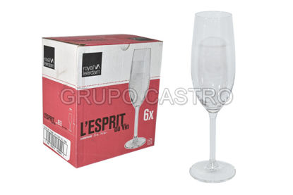 Foto de COPA VIDRIO CHAMPAN SET 6 PCS CRISA 1710968/S010-000 210CC 7-1/4 ONZ 21.5CMS