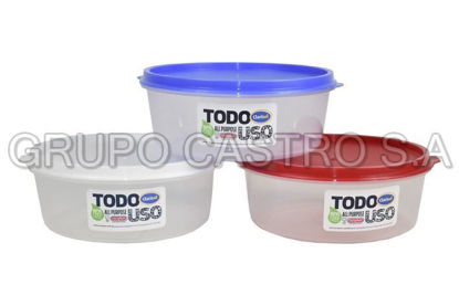 Foto de HERMETICO REDONDO #1 (600ML) ARANDANO 14X14X6 CM 32228 TACOPLAST PLASTICO