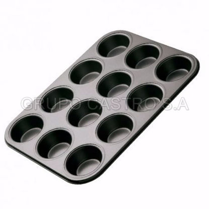 Foto de Molde teflon 12 quequitos EC-2433 35X26X3cms