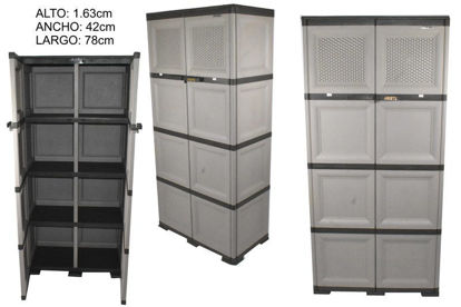 Foto de Organizador Alacena Vintage 4 Tier Blanco Marfil / Cafe Off Ivory 78x42x164cms