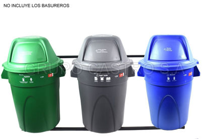 Foto de Mueble metalico p/papelera 121 ltr (punto ecologico) 2 mtrs largox1 mtr alto