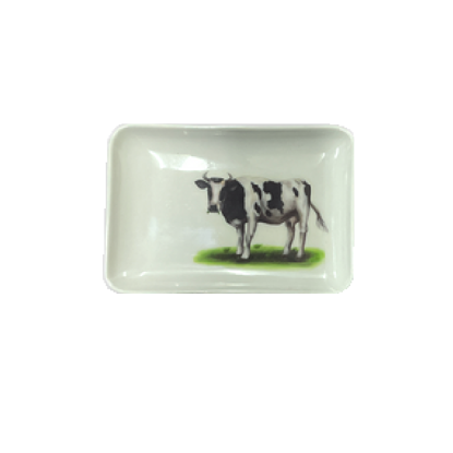 Foto de BANDEJA RECTANG VACA MELAMINA 8"X5-1/2" UM-BP-CB-CF T6-D.TC