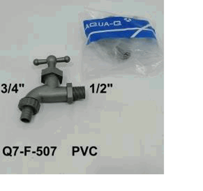 Foto de Llave chorro c/rosca 1/2"gris ultra  Q7-F-507/F-503 AGUA-Q(100)