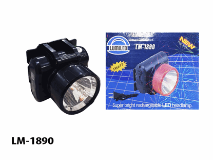 Foto de FOCO LINTERNA MINERA CABEZA 0.5W 1LED LM-1890 RECARGABLE LUMILED