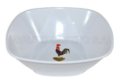 Foto de DULCERA BOWL HONDO CUADRADO GALLO 14.5X7CMS MELAMINE UM-BP-CB-SF BM-BW6.06BP