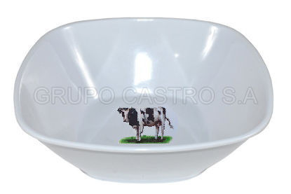 Foto de DULCERA BOWL HONDO CUADRADO VACA 14.5X7CMS MELAMINE UM-BP-CB-SF BM-BW6.06BP