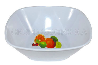 Foto de DULCERA BOWL HONDO CUADRADO DECORADO 14.5X7CMS MELAMINE UM-BP-CB-SF BM-BW6.06BP