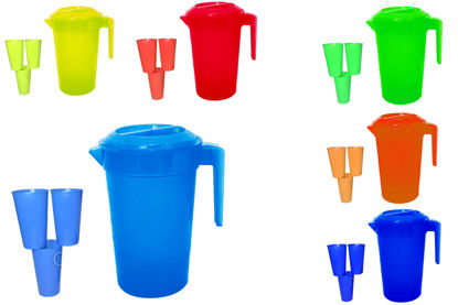 Foto de Jarra Plastica 2.5 lts c/t 3 vasos-9onz 0403/0430  mariposa spartaplast (R178)