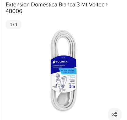 Foto de EXTENSION BLANCA ED-3B/ED-3C VOLTECH 3 METROS / 11142