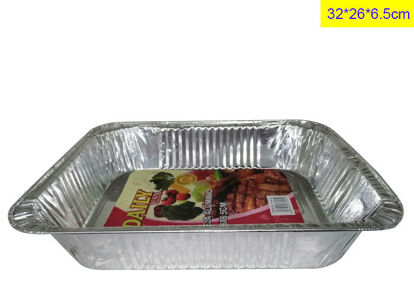 Foto de BANDEJA DESECHABLE ALUMINIO RECTANGULAR H304-09 32X26X6.5CMS (144)