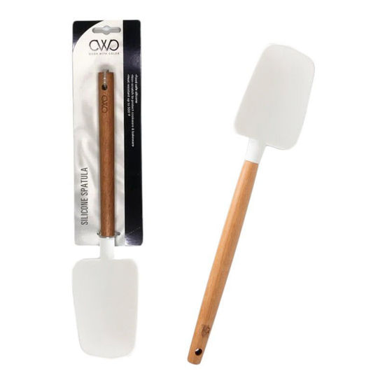 Paleta Espatula Cocina Silicona Mango Madera M2 Sheshu Home