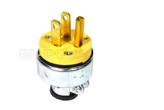 Foto de Enchufle macho 3 Salidas amarillo metal /F65-026 15A/125V/PH-U44-3
