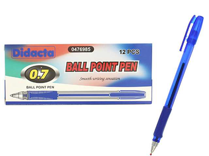 Foto de LAPICERO AZUL  0.7 12PCS 0476985 BALL POINT PEN DIDACTA