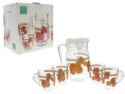Foto de PICHEL VIDRIO 4 JARRAS DECORADO 751-P5M2GB008 KINCLASS