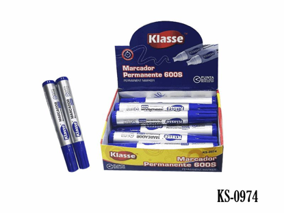 Foto de MARCADOR PERMANENTE 12 pcs AZUL KS-0974 KLASSE