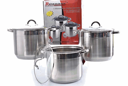 Foto de Olla acero inox 28x22cms/12L disco difusor rossner c/t vidrio TW-321 austria