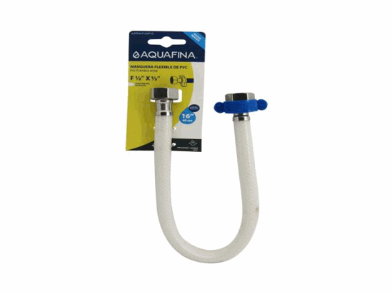 Foto de Manguera fregadero 40cm hembra A-RTP40-F1/2XF1/2 aguafina plastico blanco 16"